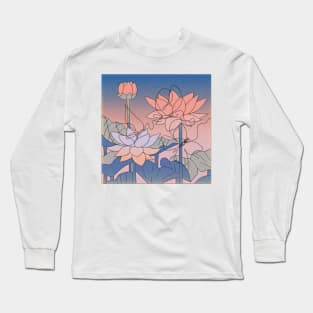 Lotus Flowers And Butterflies Long Sleeve T-Shirt